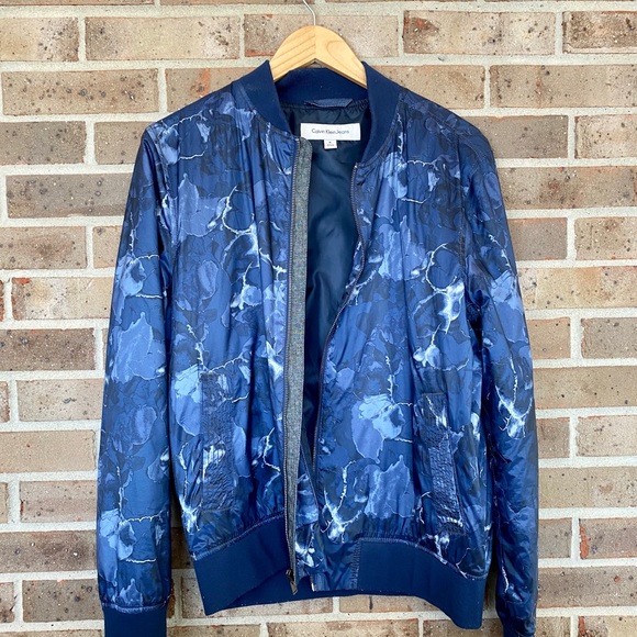 calvin klein blue bomber jacket
